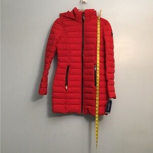 Women’s Nautica Red Quilted Hooded Puffer Coat size XS